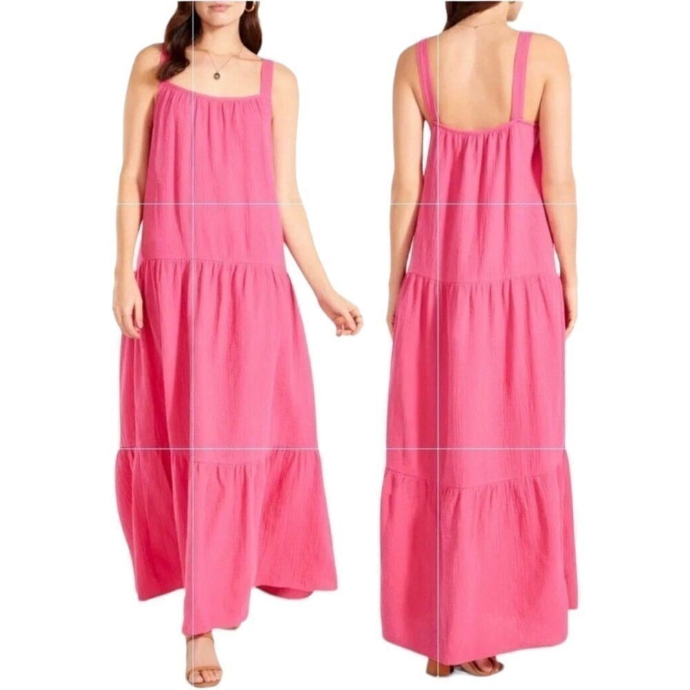 BB Dakota by Steve Madden Arianna Tiered Maxi Dress Raspberry Sz S - Picture 15 of 15